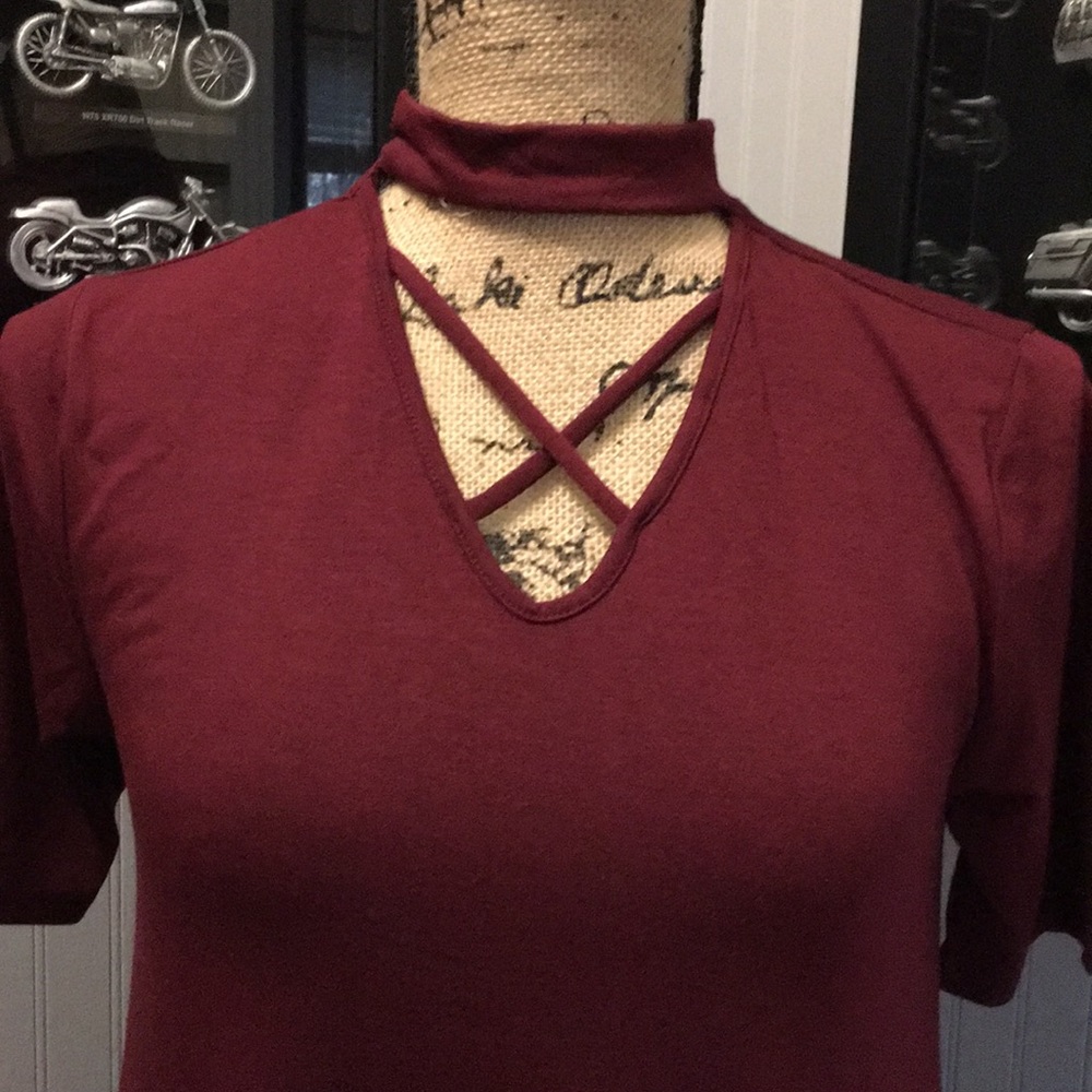 🎉Host Pick🎉Mock Neck Cross Front Dress - Picture 5 of 8